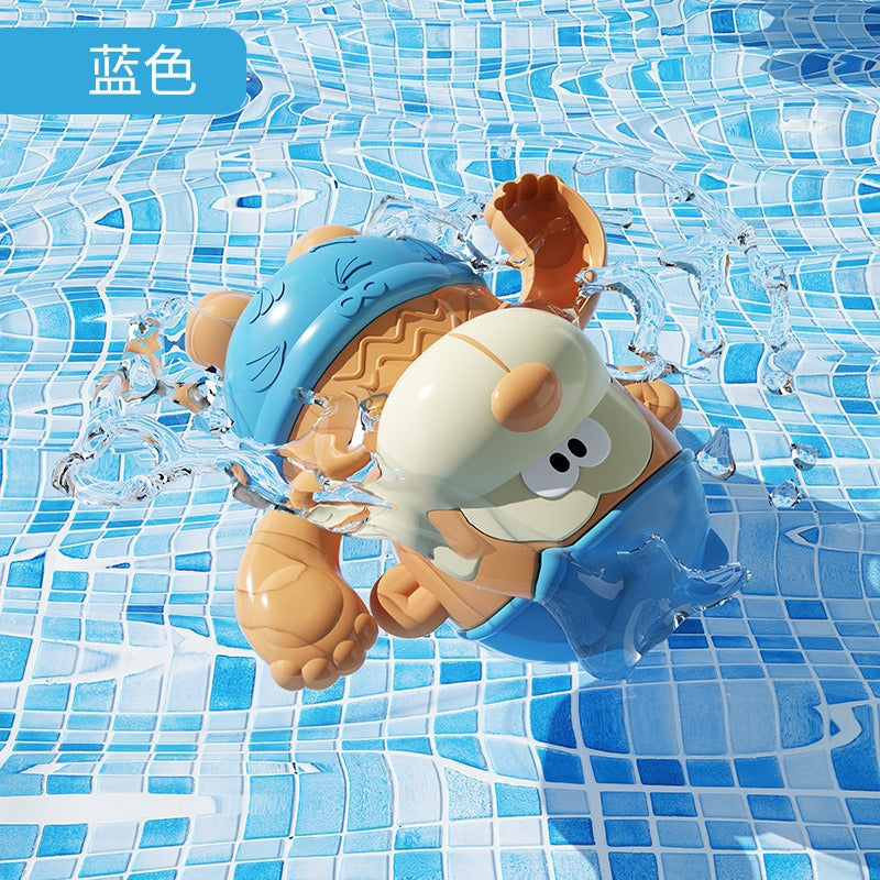 Douyin hot selling children's bathroom water swimming little penguin crab chain cool swim baby bath water toys