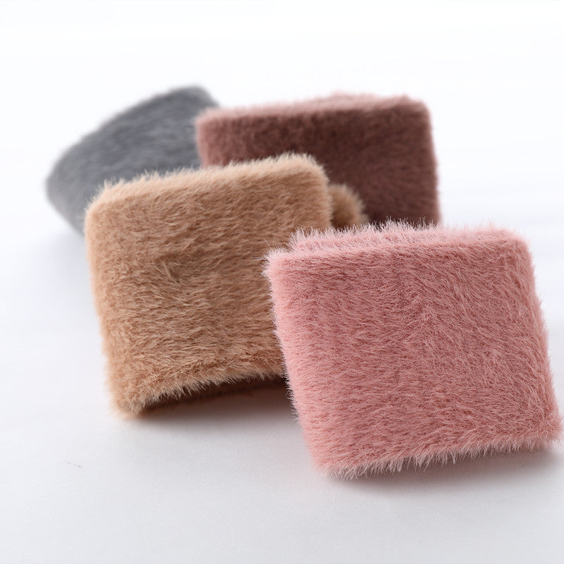 Autumn and winter baby leggings children's knee socks thick imitation mink velvet warm crawling loose striped long tube baby socks