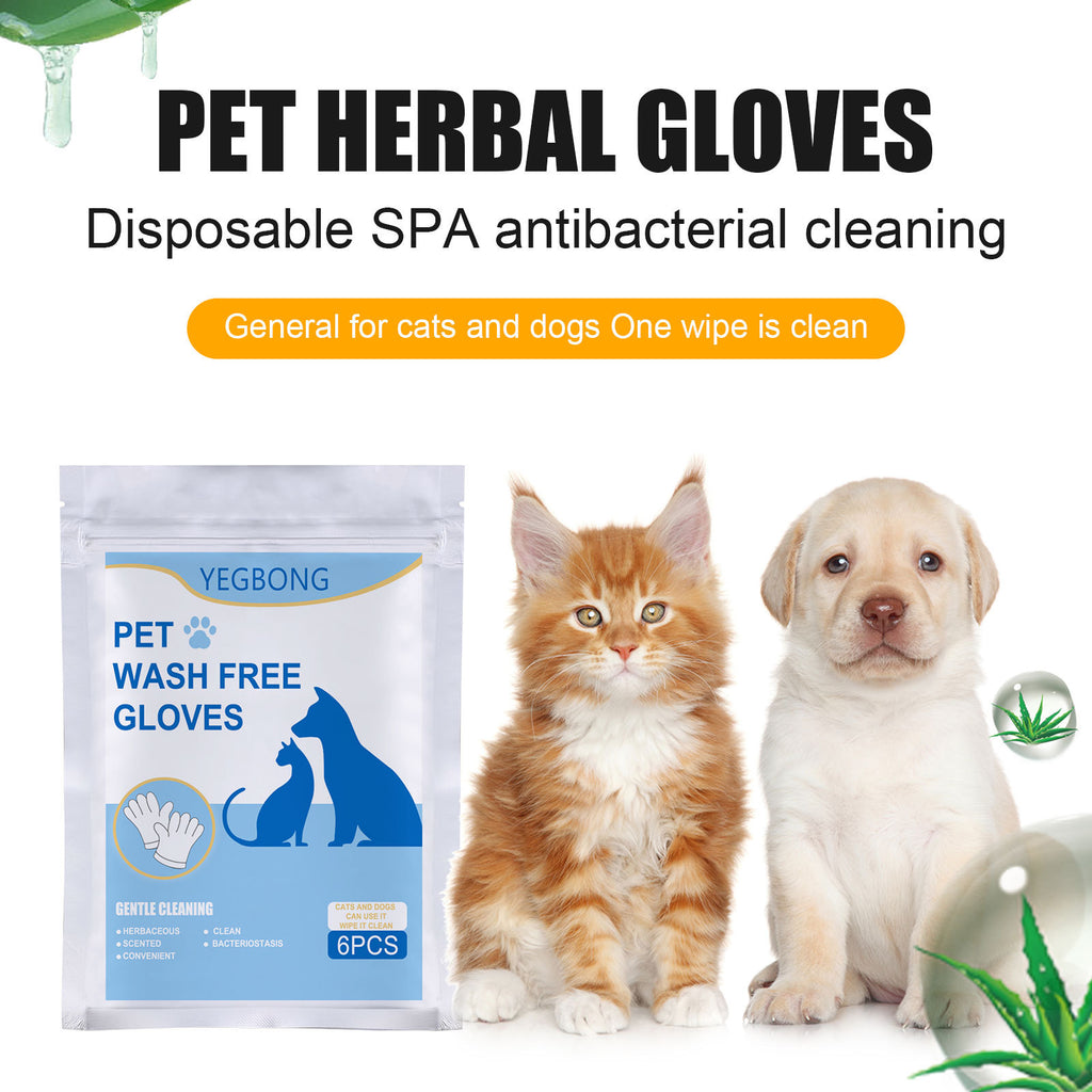 Yegbong Pet Hair Removal Wipes Gloves Cleaning and Petting Cats Non-woven Disposable Gloves