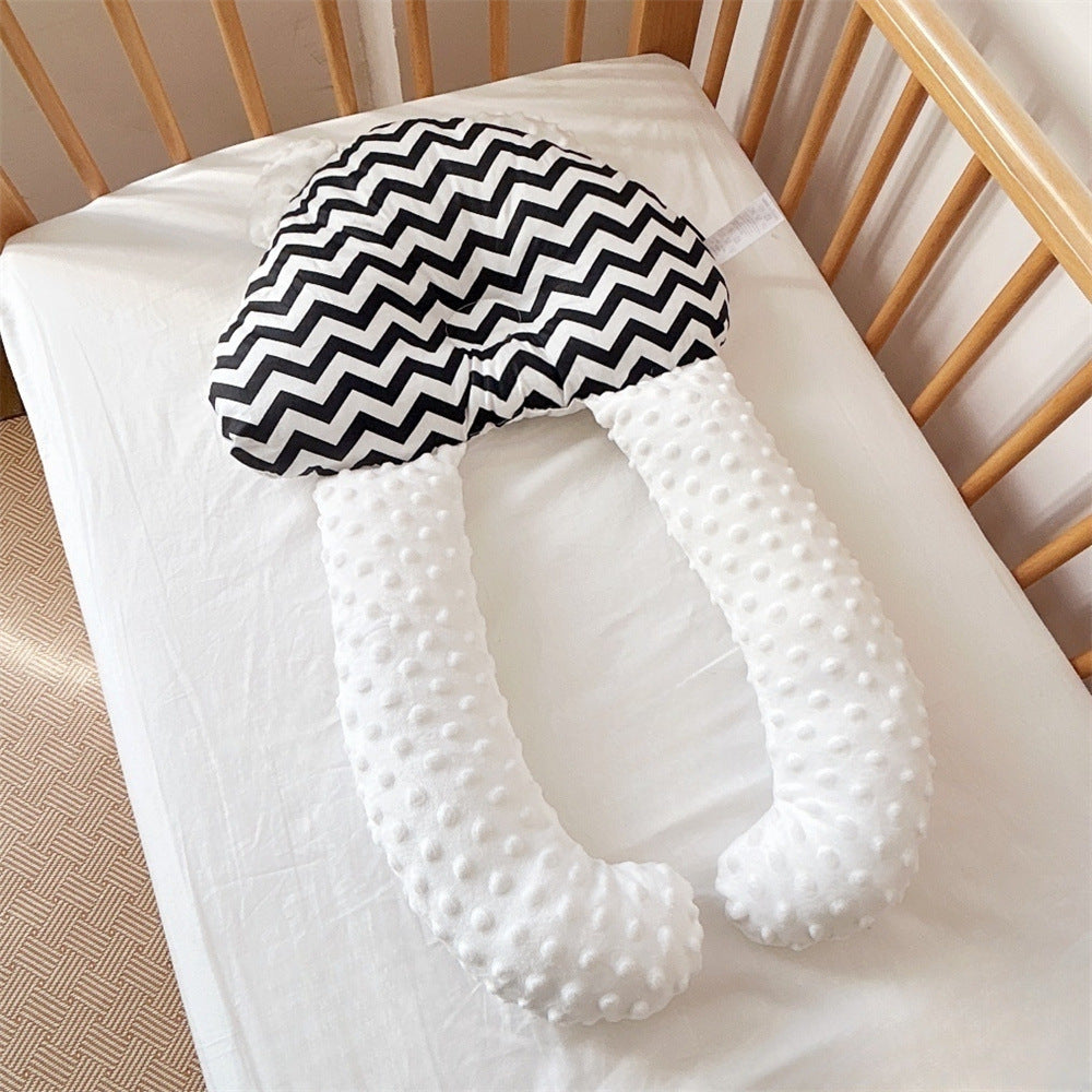 ins baby comfort pillow bean velvet U-shaped pillow anti-head tilt shaping pillow anti-startle baby sleeping pillow