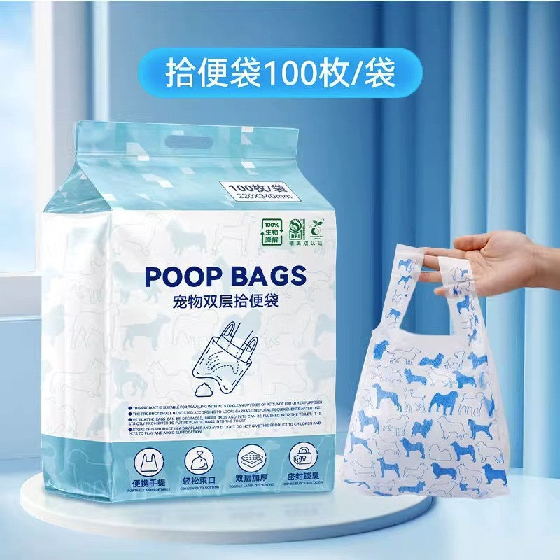 Foldable toilet for pet dogs when going out, no dirty hands needed for picking up poop, garbage bag, dog walking cleaning supplies