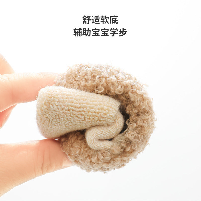 Liu Chengxing floor socks baby autumn and winter terry thickened children's toddler shoes and socks sets cartoon non-slip baby socks shoes
