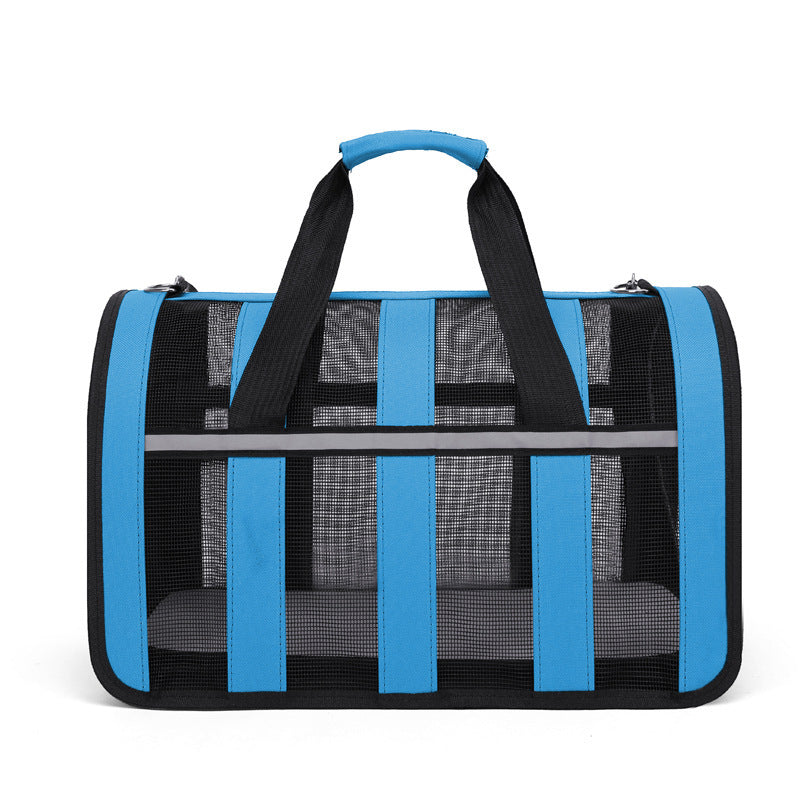 Cat bag portable large space pet handbag mesh breathable foldable cat and dog outing pet bag