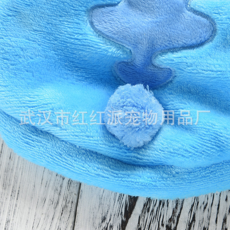 HONGHONG Stitch transformation costume winter flannel pet clothing cute two-legged dog clothes