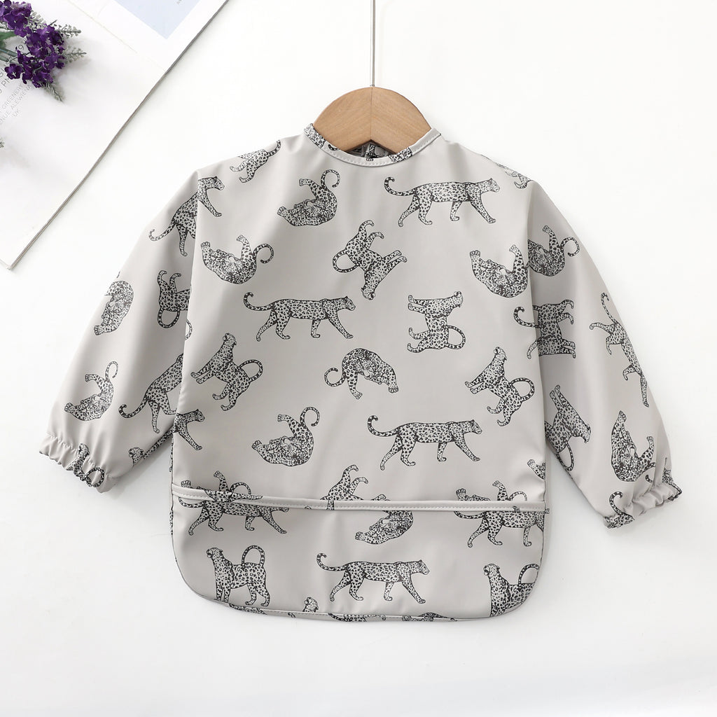Danish children's waterproof anti-clothing bib baby eating bib super soft waterproof baby rice pocket anti-dirty feeding