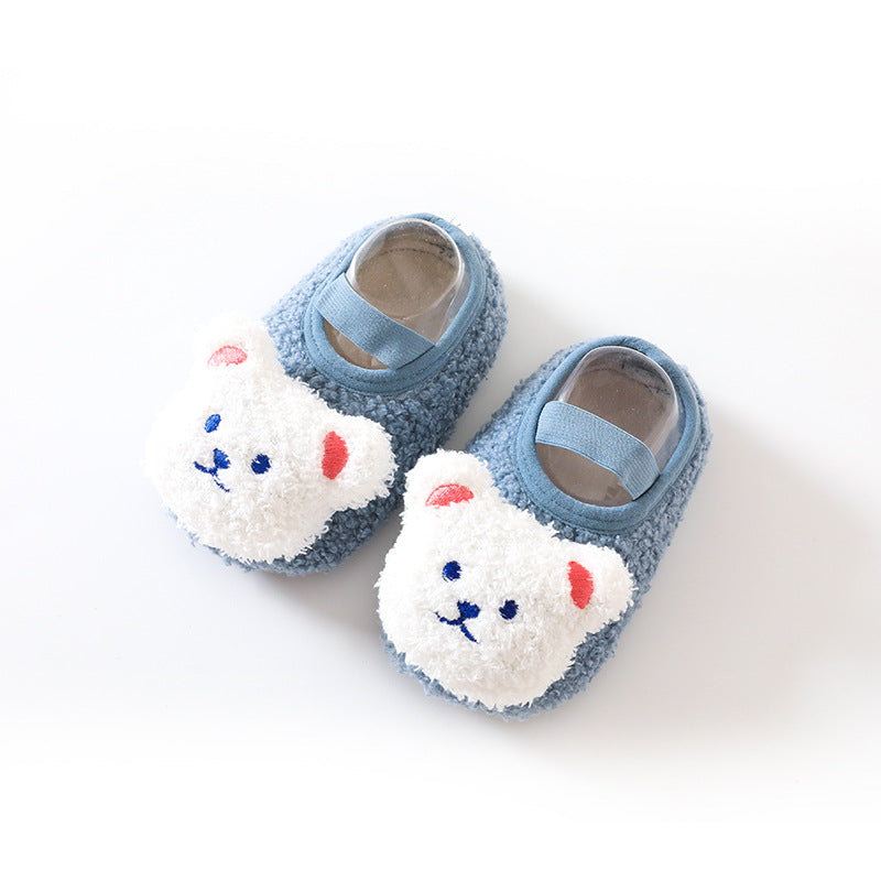 Floor Socks Baby Infant Shoes Autumn and Winter Children Boys Plus Velvet Thick Non-slip Soft Sole Toddler Home Cotton Newborn