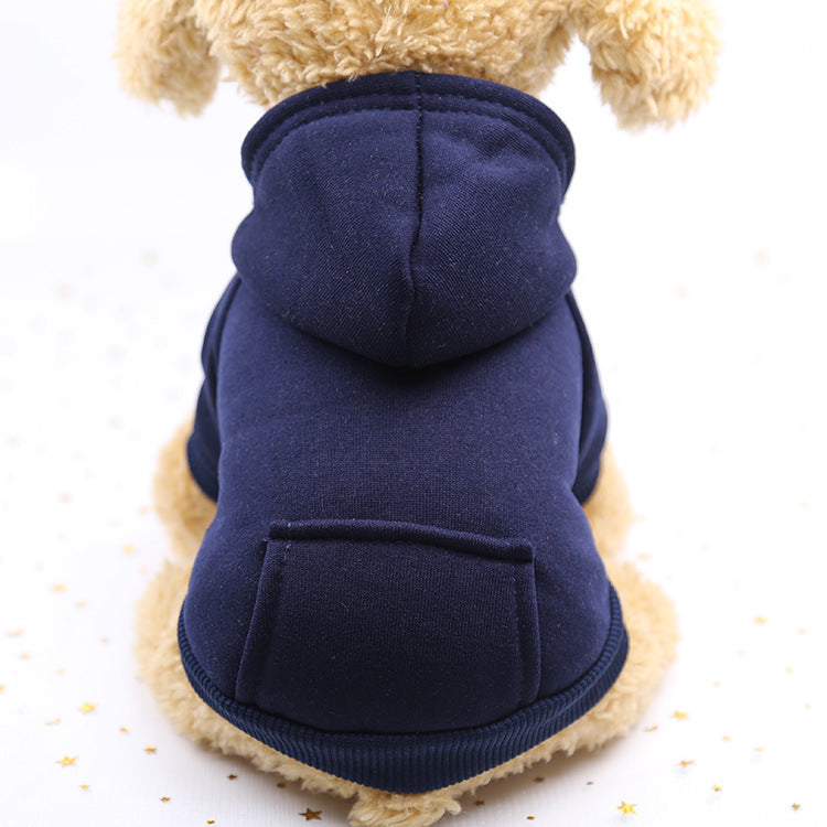 Autumn and winter sweater denim pocket two-legged clothes sports wind pet clothes dogs cats pet clothes supplies
