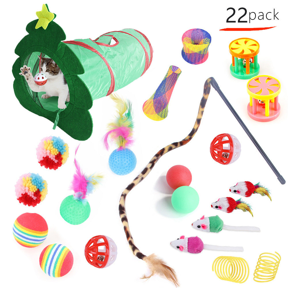 Summary of pet cat toy set 21 pieces cat channel cat teaser plush mouse Amazon combination toy