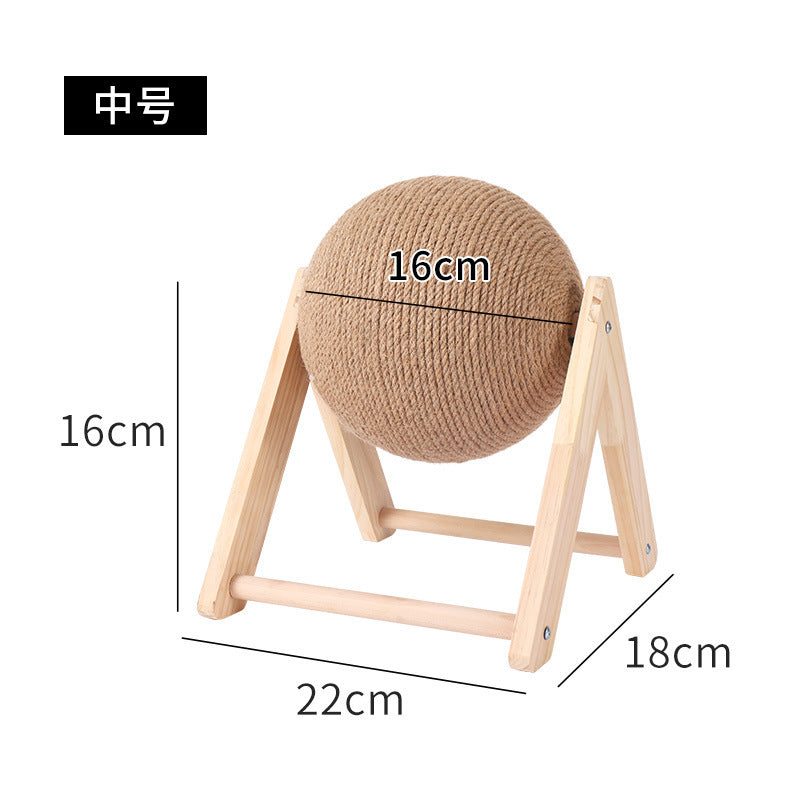 Cat scratching board cat toy wooden cat scratching ball rabbit claw sharpening hemp rope cat climbing frame durable cat scratching post pet supplies
