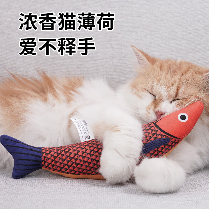 Cat toy fish simulation mint self-entertainment molar chewing cat stick kitten pet supplies cat toy