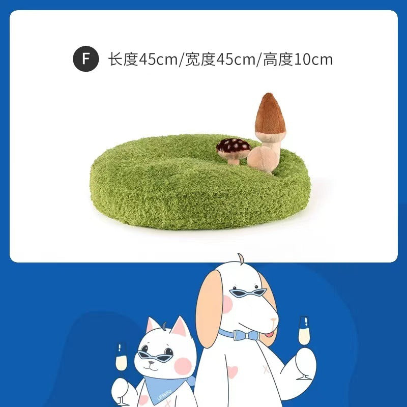 Cross-border hot selling pet mat cat bed puppy dog cat bed sleeping plush toy round bed four seasons universal soft