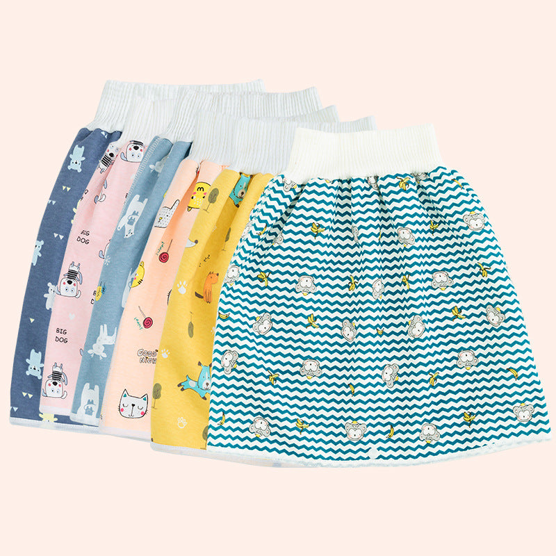 Baby diaper skirt, diaper-proof training pants, waterproof and leak-proof, washable diaper pocket, baby night pee artifact