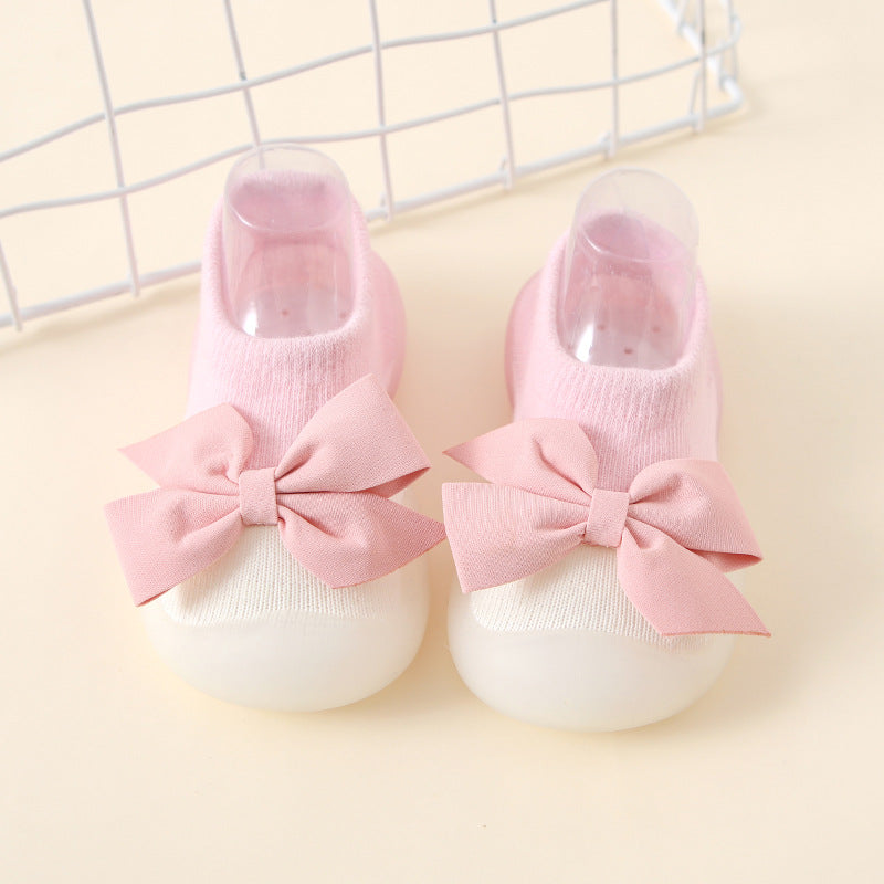 Factory goods ins spring and summer bow children's indoor shoes cute princess style baby socks shoes baby toddler shoes