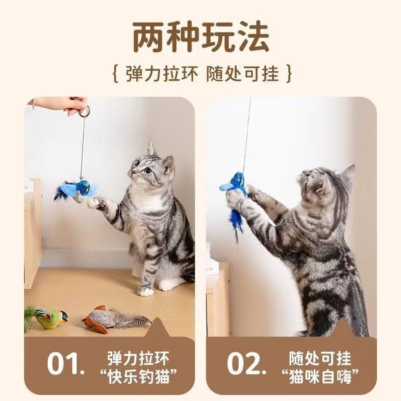 Electric cat toy with shaking bird sound simulation bird cat hunting toy cross-border pet automatic cat teaser
