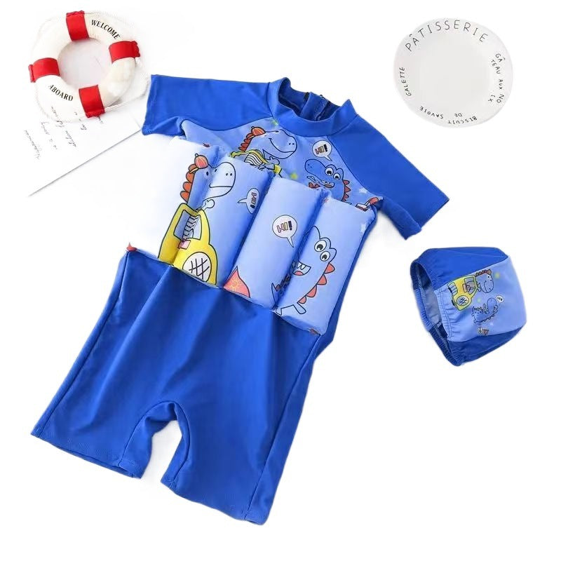 Uoa2023 new children's swimsuit one-piece buoyancy boys and girls swimsuit baby cute swimming equipment summer