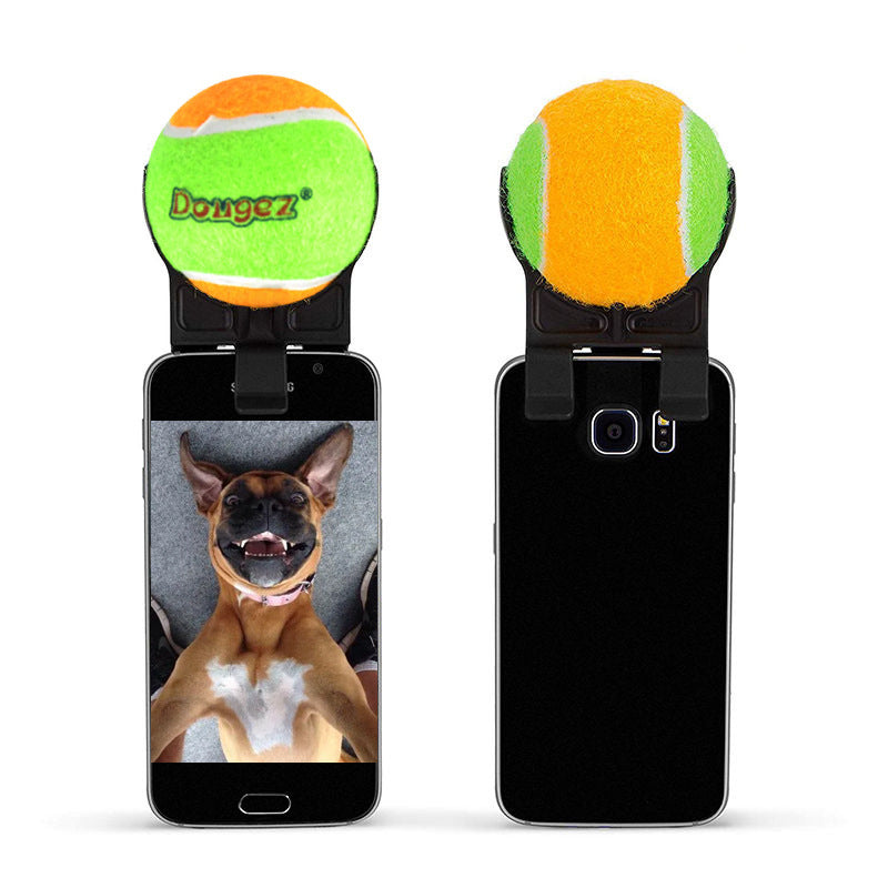 Pet Selfie Phone Holder Dog Sounding Toy Tennis Ball Doggus Pet Photography Props Wholesale