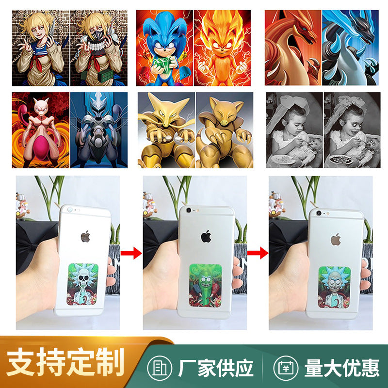 Anime 2D mobile phone stickers modern 3D mini mobile phone stickers refrigerator 3D decorative stickers Halloween creative stickers