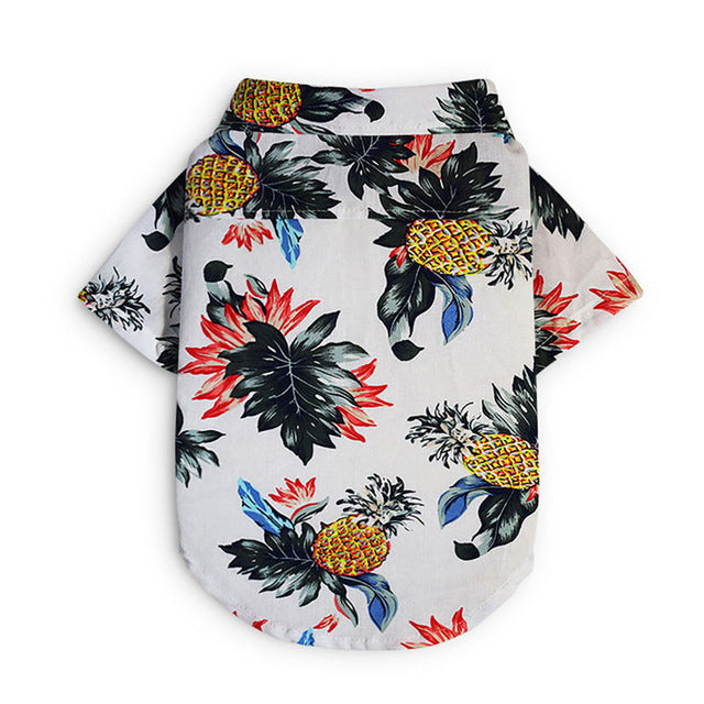 Summer pet print dog clothes floral beach shirt jacket dog coat dog clothing cat spring animal clothes