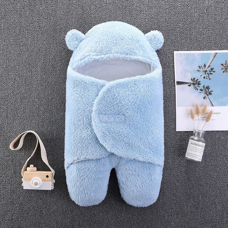 Baby blanket winter newborn swaddle supplies newborn baby wrap outdoor swaddle clothes thickened sleeping bag spring and autumn