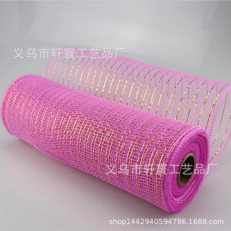 Flower packaging network Amazon Christmas ribbons mesh plastic multiple gold wire mesh Halloween Easter