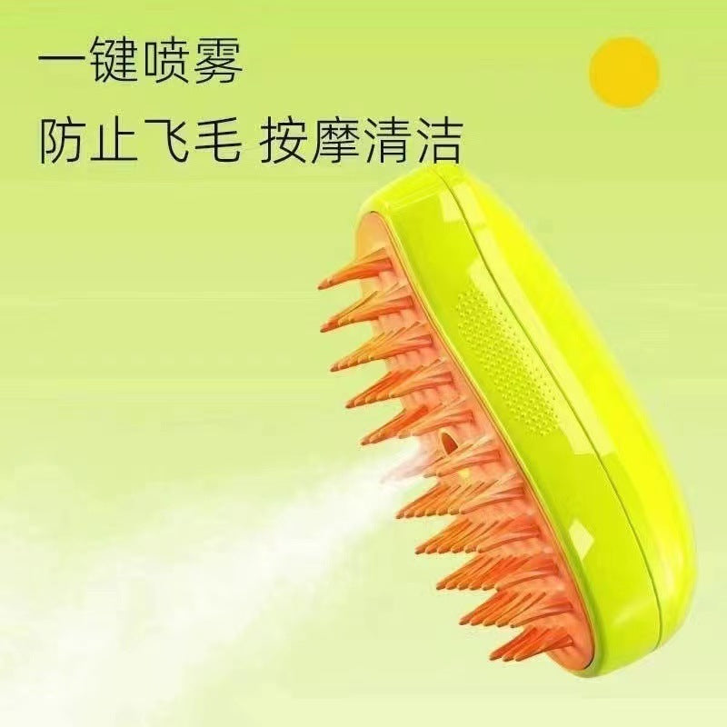 New cross-border mango pet comb cat and dog electric spray brush massage comb one-button spray anti-flying hair massage wash