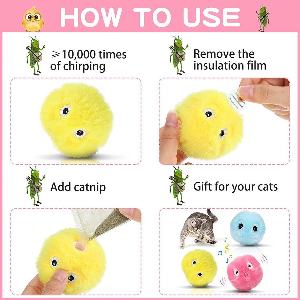 Pet calling ball cat vocal self-entertainment toy ball catnip gravity plush ball bird call frog insect chirp