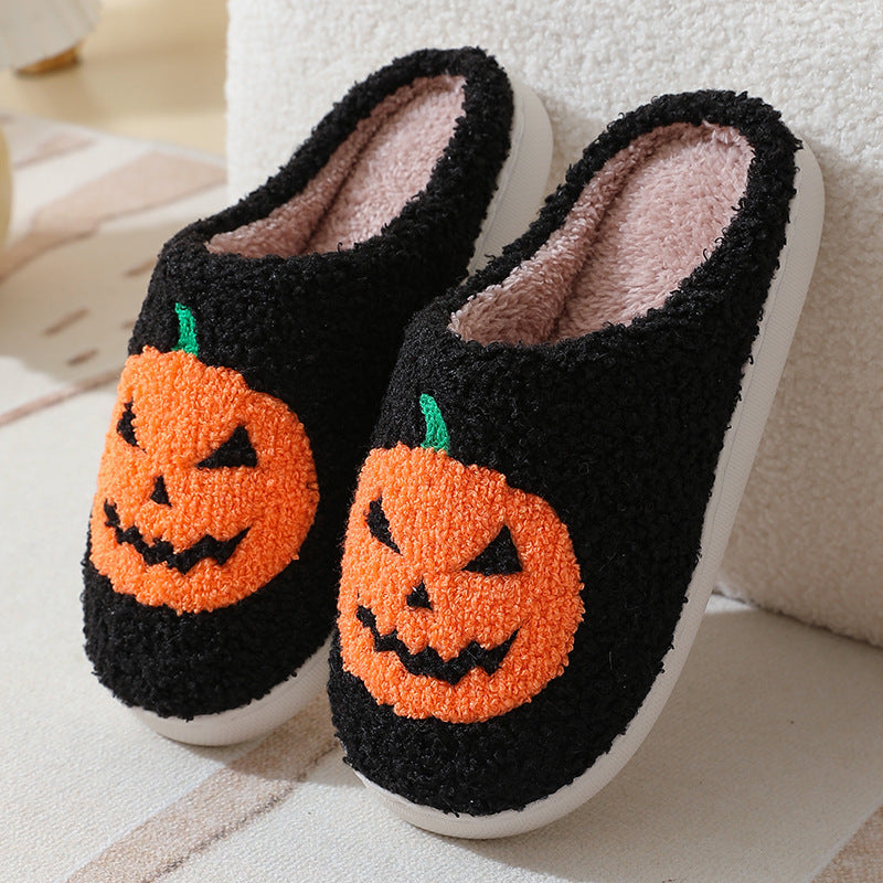 2023 New Halloween Skeleton Cartoon Warm Winter Cotton Slippers for Men and Women Couples Home Indoor Cotton Slippers