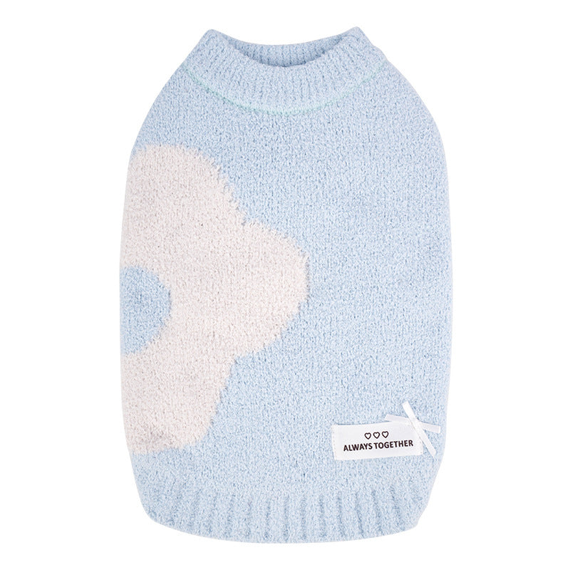 Fun pie Cheepet flower sweater pet clothing autumn and winter dog clothes sweater Teddy small dog