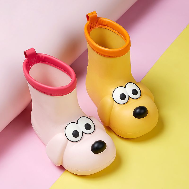 Children's rain boots for boys and girls cartoon cute puppy rain boots for baby kindergarten 3-6 years old waterproof anti-slip water rubber shoes