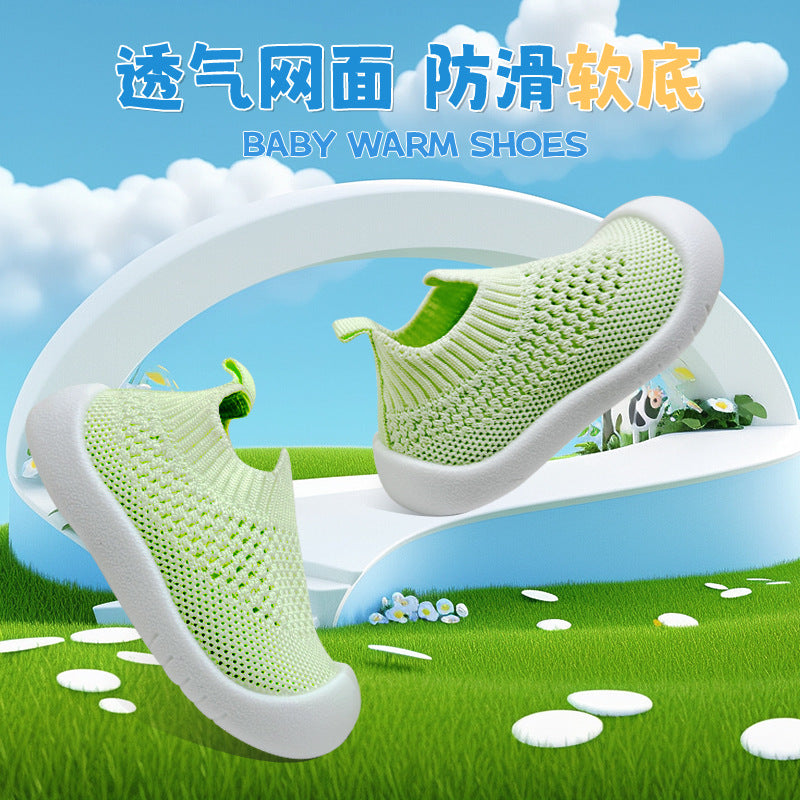New spring and summer mesh breathable 1-3 years old boys and girls baby toddler shoes children's shoes indoor and outdoor floor shoes soft sole