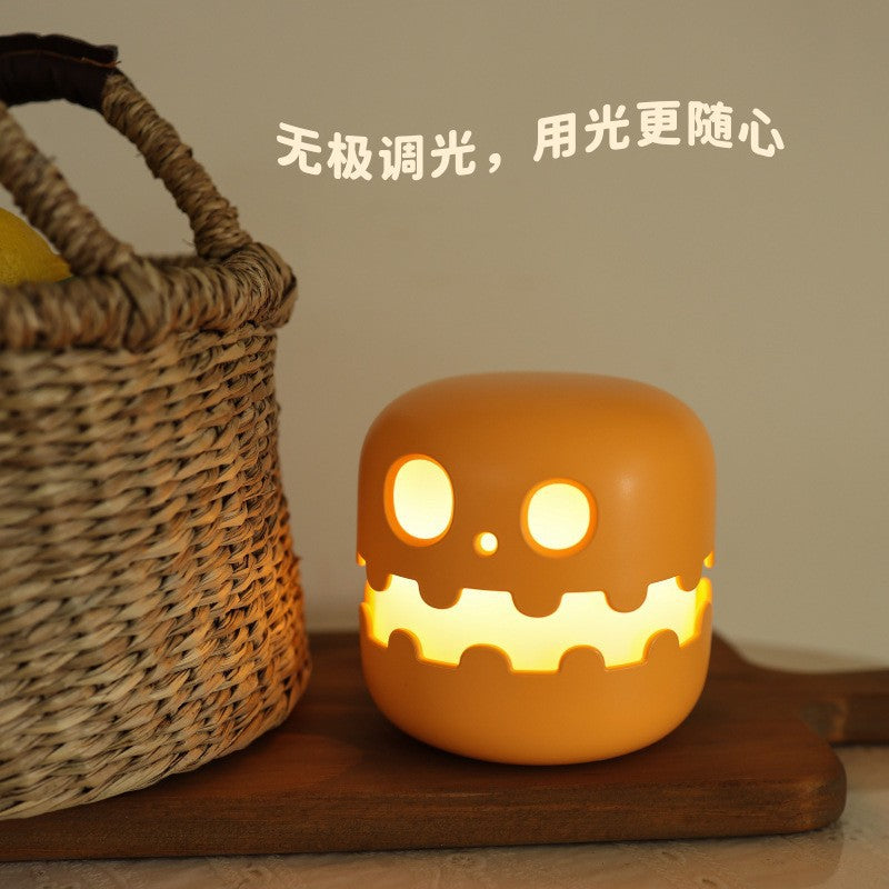 Cross-border Halloween pumpkin night light party decoration USB charging timer funny ornaments atmosphere sleep LED light
