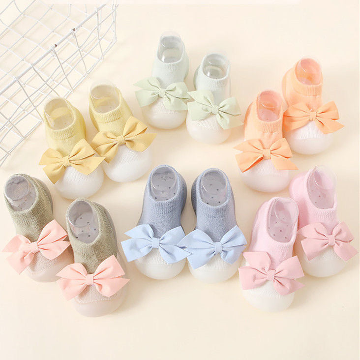 2024 new spring and summer bowknot baby cute girl princess style baby socks shoes baby toddler shoes