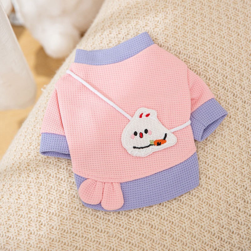 Autumn and winter dog clothes thin fleece warm hooded sweatshirt funny cat two-legged pet clothes Teddy transformation outfit