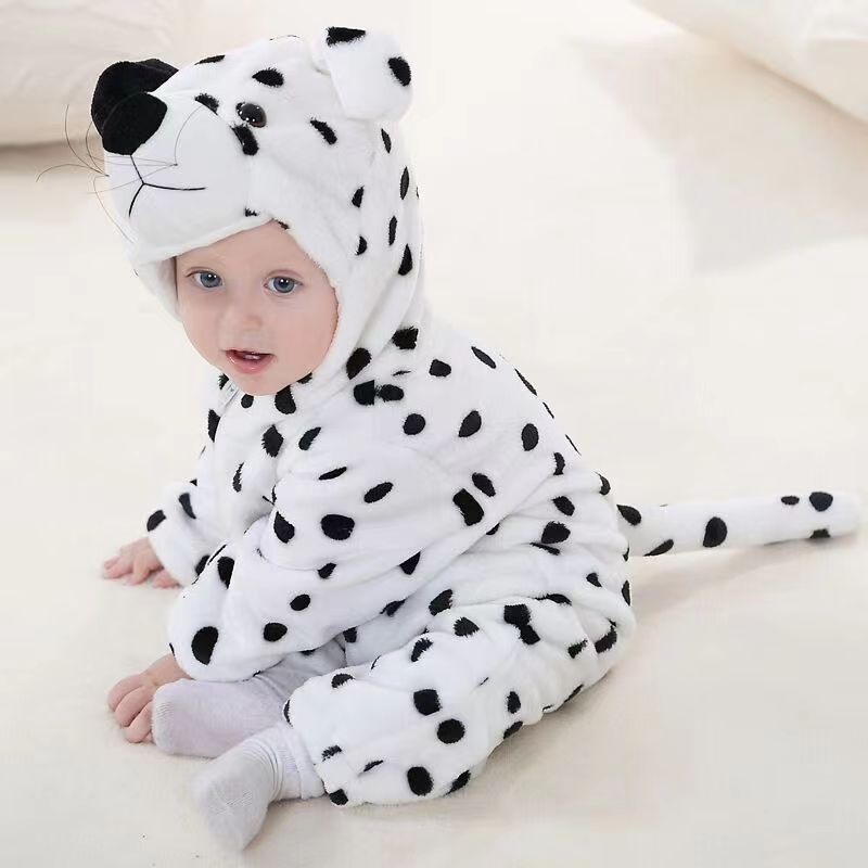Cross-border autumn and winter baby jumpsuits, newborn clothes, flannel children's animal rompers, baby rompers