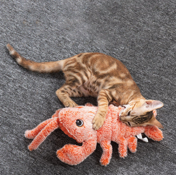 Gravity Jumping Shrimp Crazy Big Lobster Electric Shrimp Crazy lobster USB Plush Pet Toy