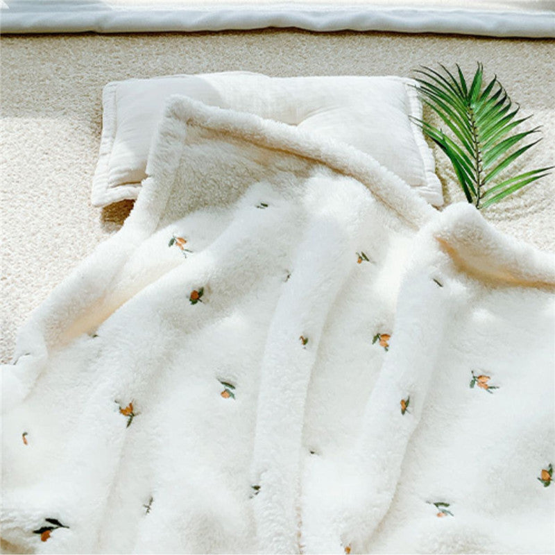 Korean Ins style new baby blanket hug blanket baby going out blanket children embroidery autumn and winter nap blanket