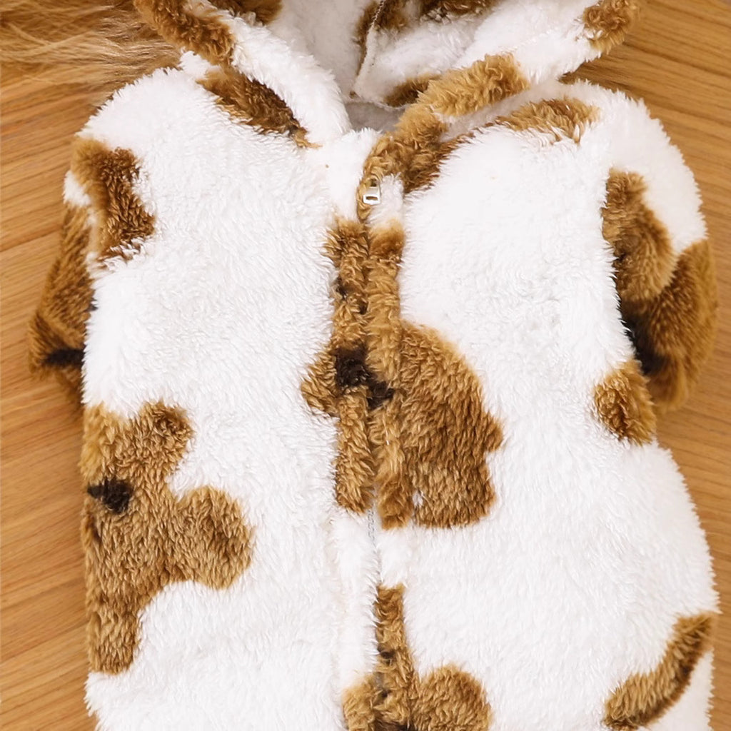 Baby baby thick warm crawling clothes jumpsuit plus fleece autumn and winter clothing