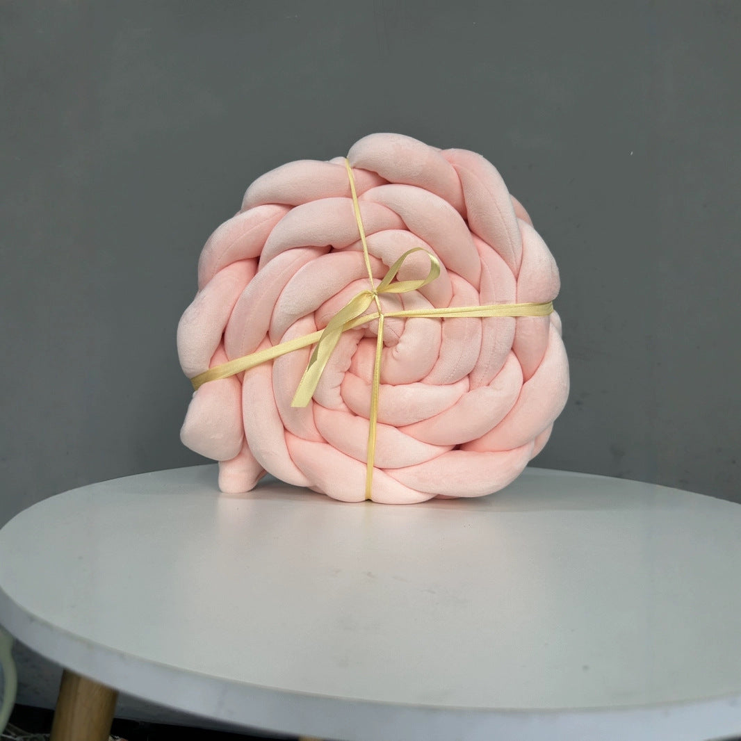 Baby crib surround ins new hand-woven long knotted ball three-strand braid anti-collision soft bag baby crib surround