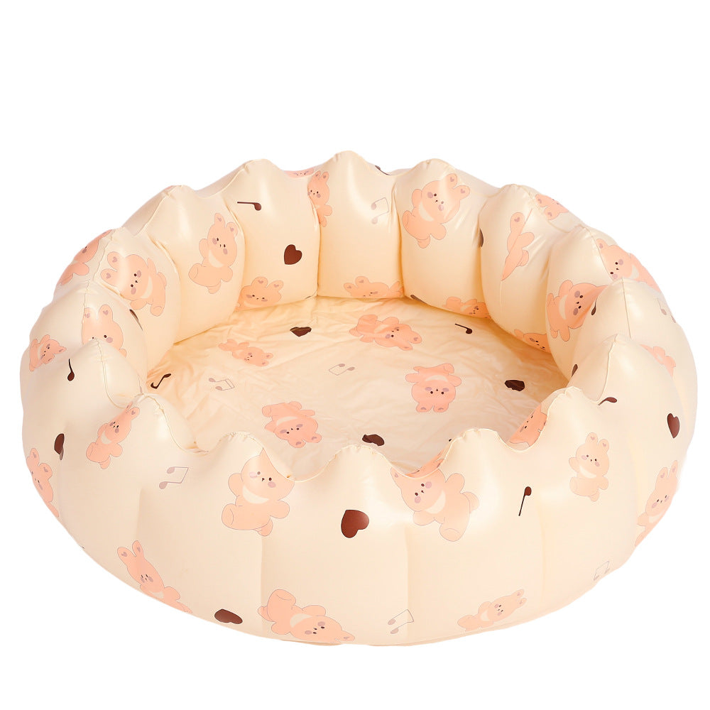 Xiaolu ins Denmark retro striped inflatable swimming pool baby dinosaur pool thickened home ocean ball pool