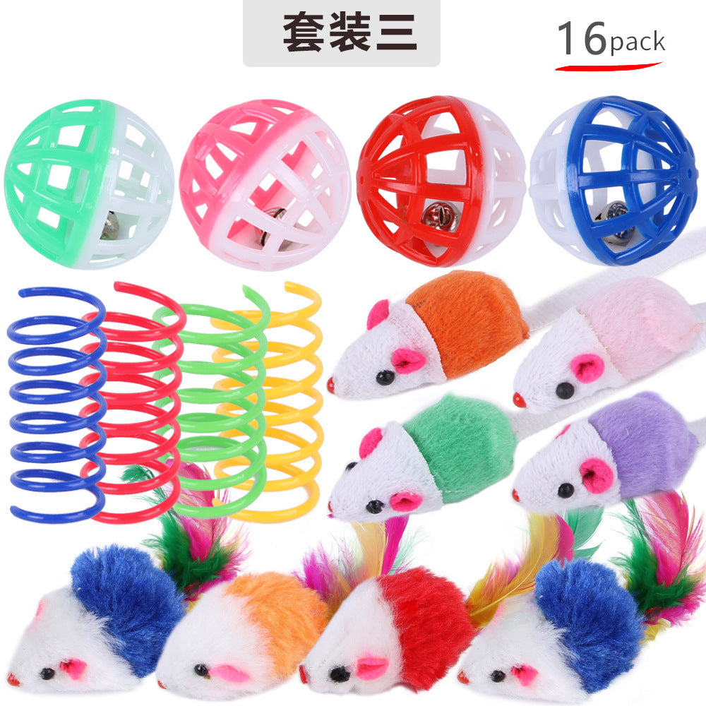 Summary of pet cat toy set 21 pieces cat channel cat teaser plush mouse Amazon combination toy