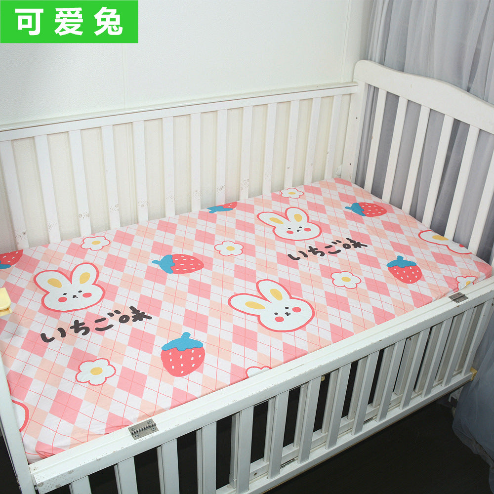 Foreign trade pure cotton crib bed sheet baby maternal and infant products ins children cartoon bed cover wholesale