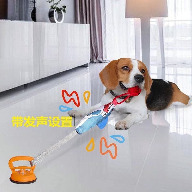 Dog tug-of-war toys popular shark dog teaser large dog pull to relieve boredom grinding rope knot pet sound toy