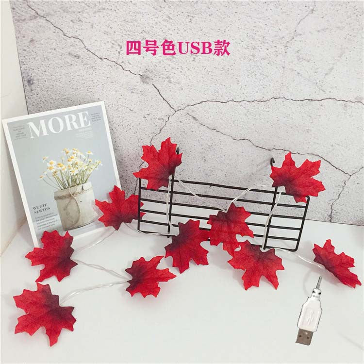 New Christmas LED light string pumpkin maple leaf light string battery box solar Halloween decoration light string