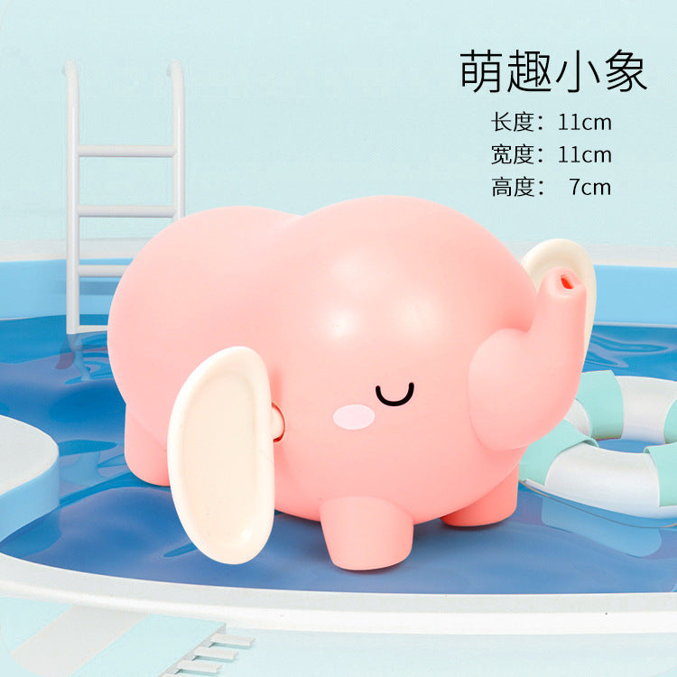 Douyin hot selling children's bathroom water swimming little penguin crab chain cool swim baby bath water toys