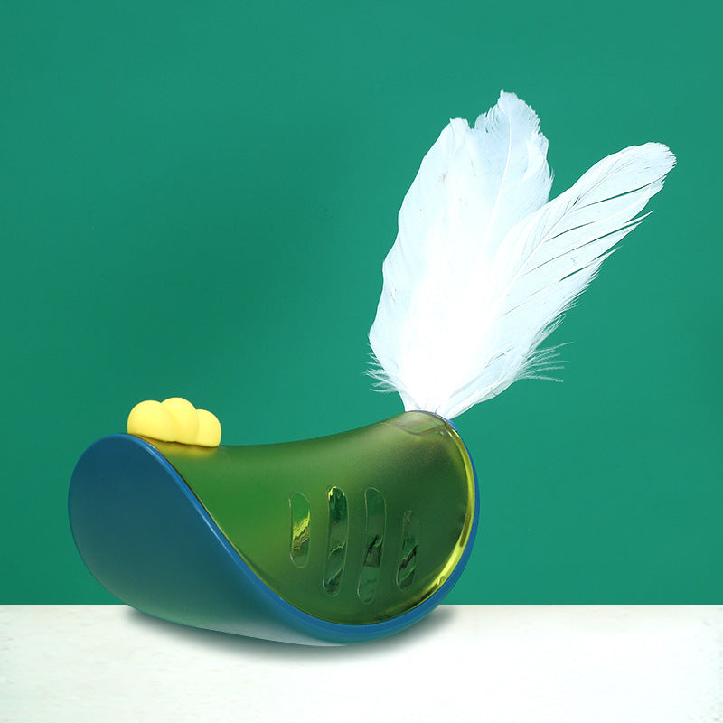 New pet supplies cat toys tumbler with cat teaser feather cat feeder swing chicken feeder toy