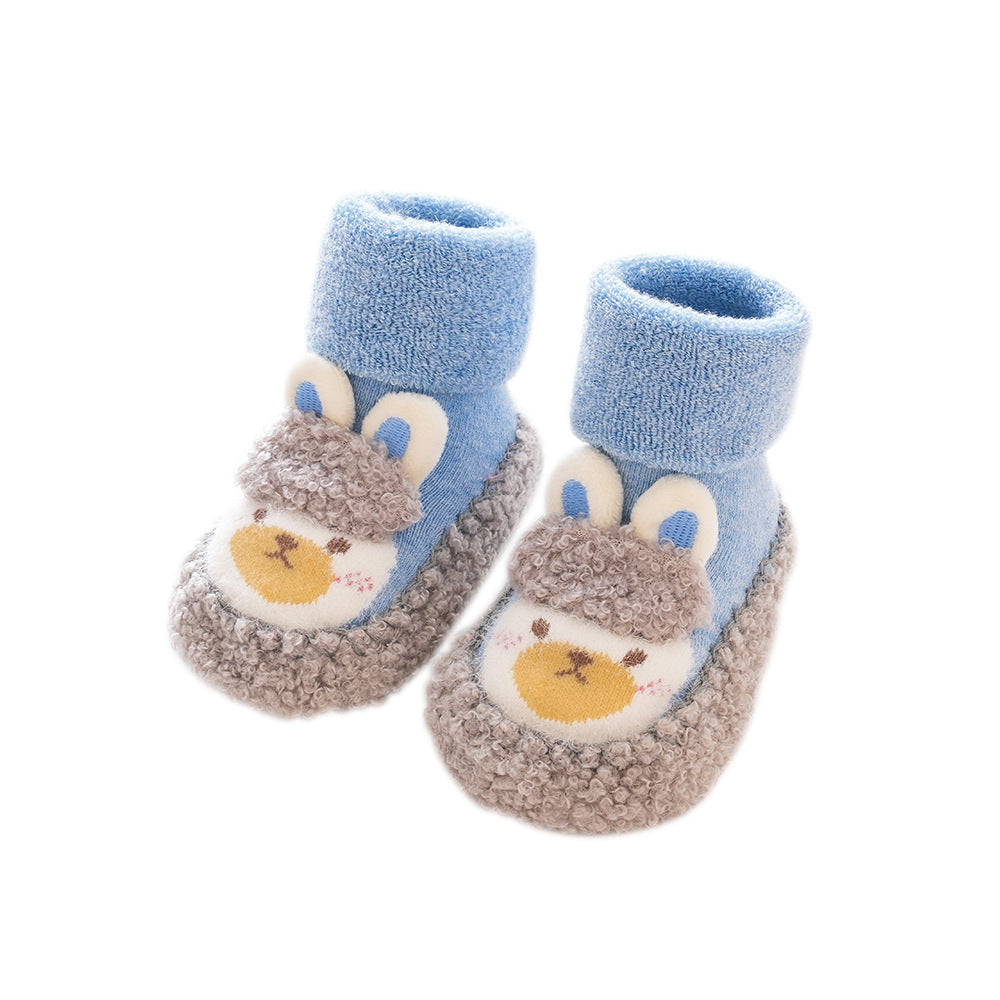 Liu Chengxing's new autumn and winter baby indoor non-slip floor socks for men and women baby toddler shoes and socks terry thickened socks