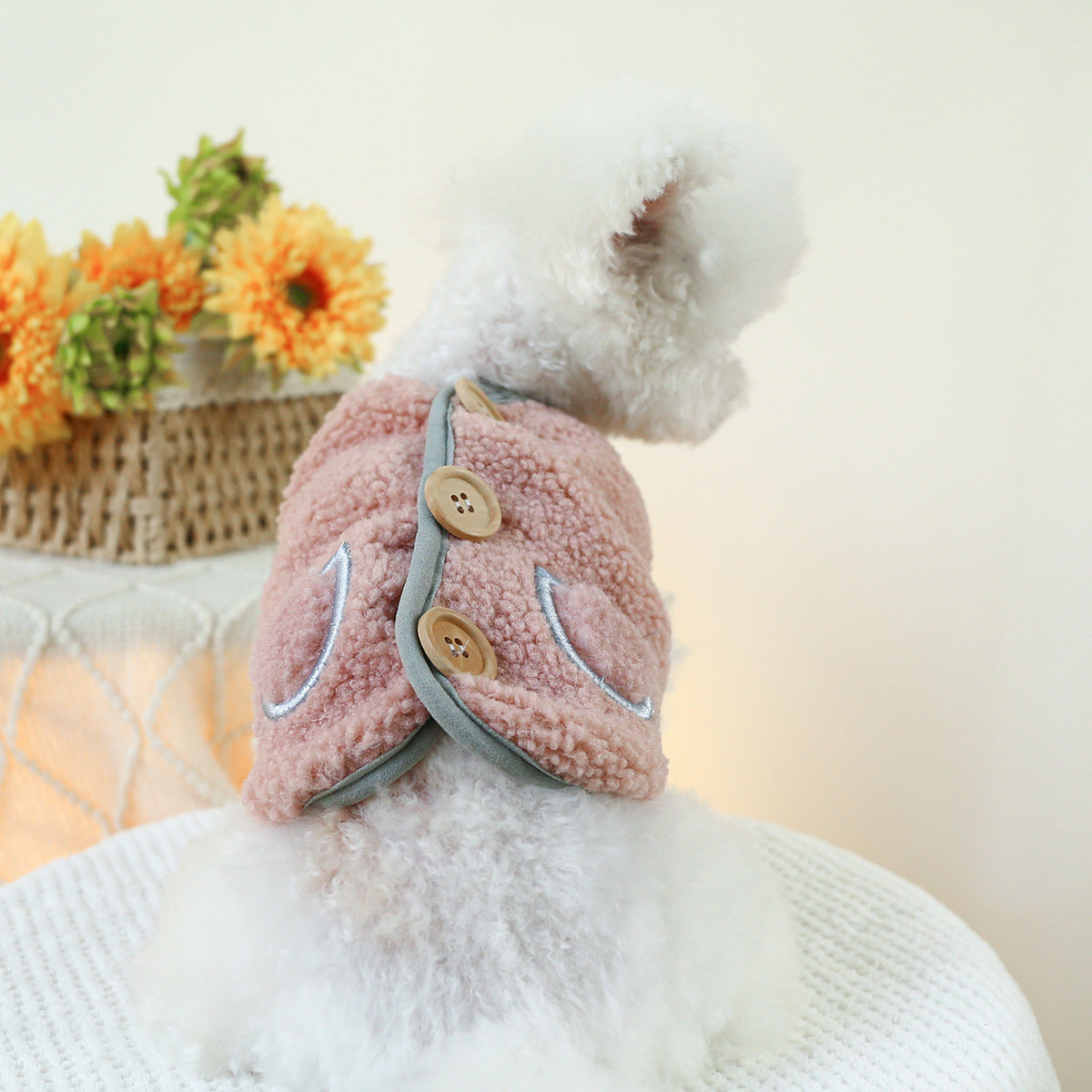 Spot cross-border hot-selling pet puppy and cat clothes source factory autumn and winter new lambskin fragrance vest