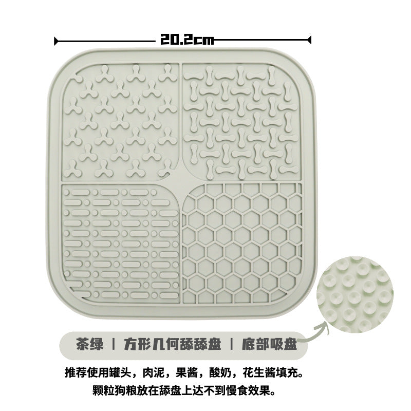 Dog slow food bowl silicone licking pad licking plate shake bowl pet cat educational food leakage food storage enrichment toy