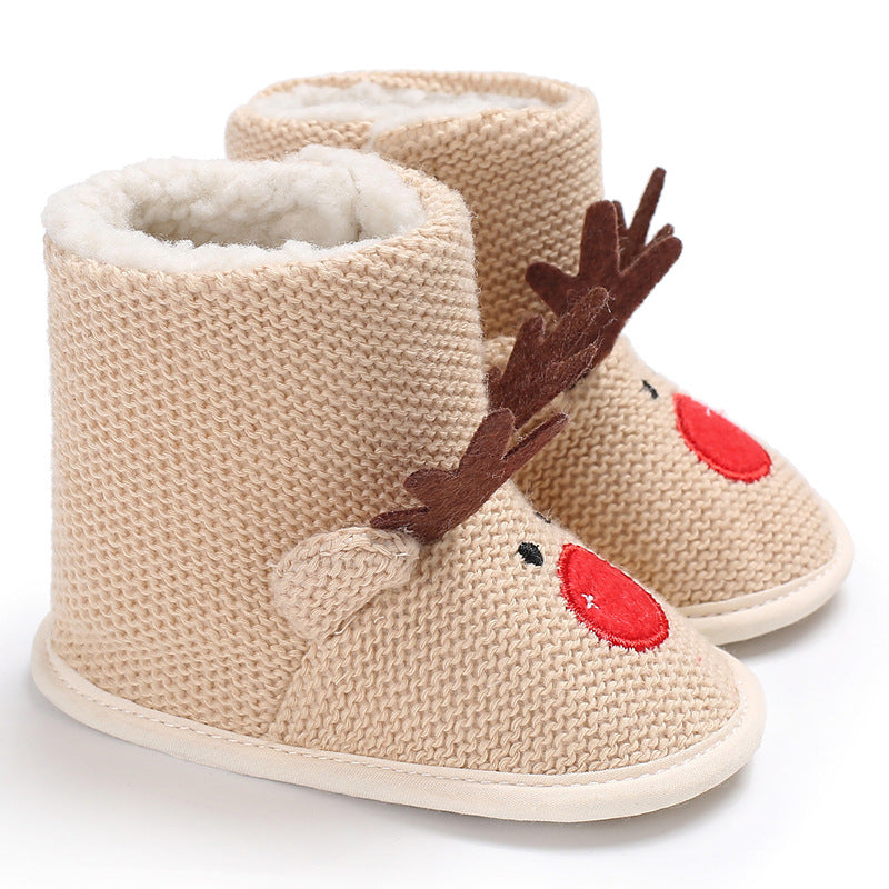 0-1 year old baby winter velvet and thick warm snow boots
