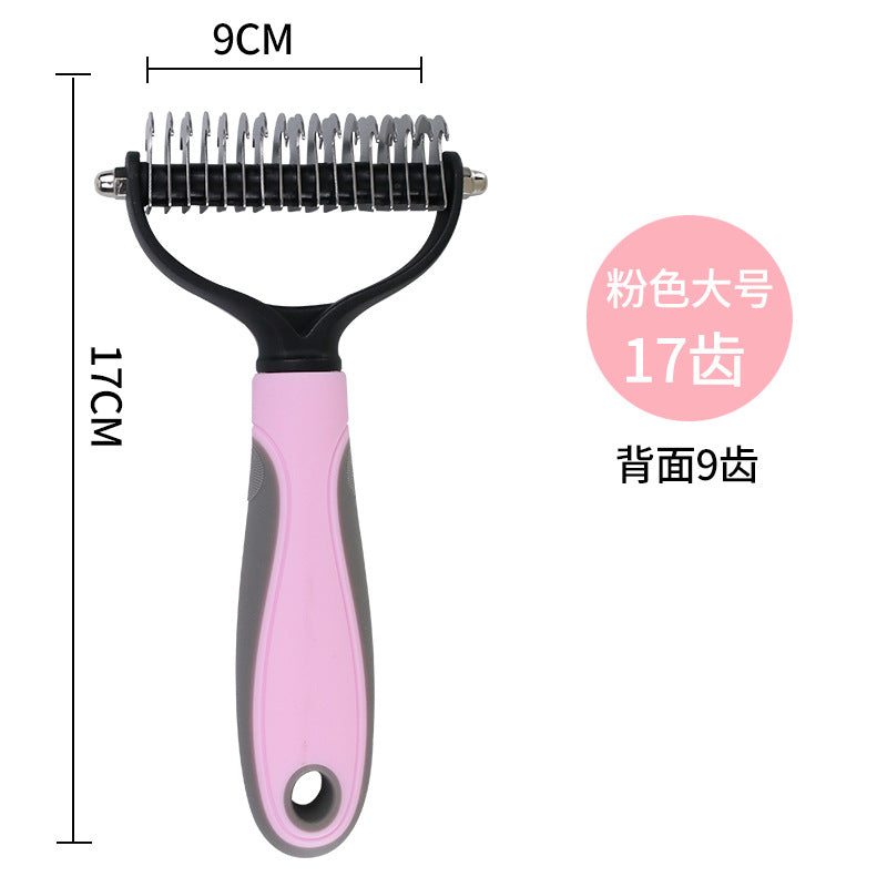 Pet Supplies Amazon Popular Knot Comb Pet Hair Removal Comb Double-sided Stainless Steel Pet Knot Comb